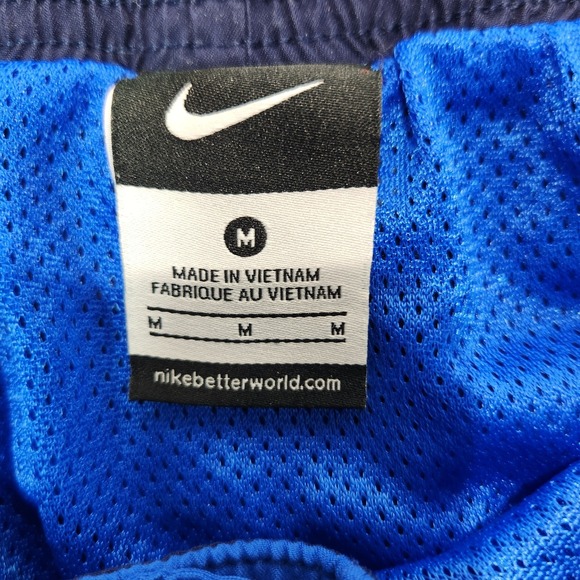 Nike Swim Trunks Mens tri-color blue Shorts Drawstrings Embroidered Swoosh M - Picture 8 of 12